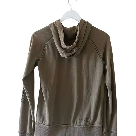 Life is Good/ Good Vibes Olive Long Sleeves Cotton Unisex Hoodie Sweatshirt S - Picture 9 of 14